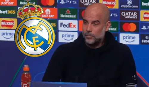 Pep Guardiola logró que Manchester City gane la Champions League por primera vez en su historia. Foto: composición LR/Mundo Deportivo/Real Madrid Pep Guardiola fastidiado al escuchar que Real Madrid es favorito ante Manchester City