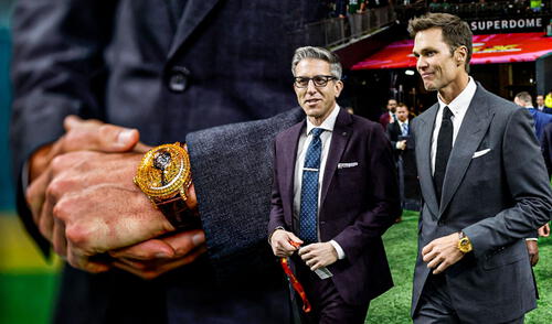 La elección de este accesorio por parte de Brady no pasó desapercibida durante el Super Bowll LIX. Foto: Comppsición LR/X.