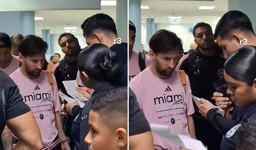 "Hasta Messi dudó de si realmente es Messi", reaccionaron usuarios. Foto: composición LR/ TikTok Joven duda de la identidad de Messi en aeropuerto y el momento es viral: "Una persona igual a cualquiera"