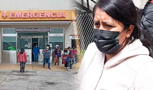 La adulta mayor se encuentra hospitalizada en el área de Emergencia del Hospital Regional Honorio Delgado. Foto: composición LR/Último Minuto Arequipa hija de adulta mayor