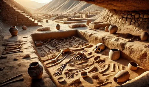 Los arqueólogos revelaron que el yacimiento funerario tiene una antigüedad de 1300 años.