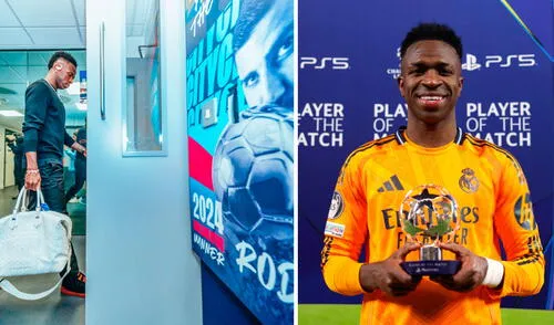 Vinícius Júnior fue elegido como el mejor jugador del partido en la victoria del Real Madrid ante Manchester City. Foto: composición GLR Vinícius Júnior fue elegido como el mejor jugador del partido en la victoria del Real Madrid ante Manchester City