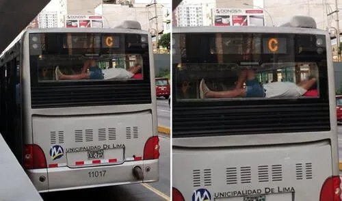 Pasajero peruano durmió en la parte trasera del Metropolitano y encargados resaltan: “¡No es zona VIP!”