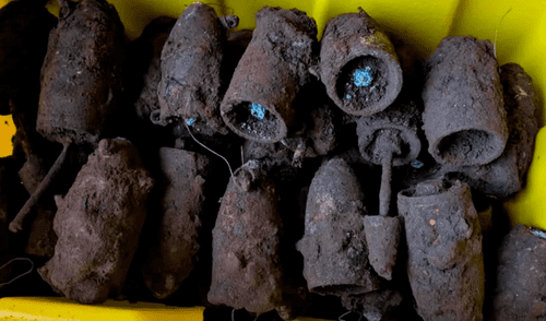 Las bombas encontradas habrían sido usadas Guardia Nacional durante la Segunda Guerra Mundial.