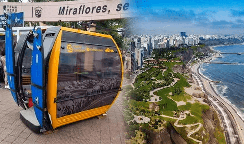 Las cabinas llevarán hasta 15 personas, facilitando el acceso a la costa. Foto: composición LR Teleférico estaría listo para el verano del 2026