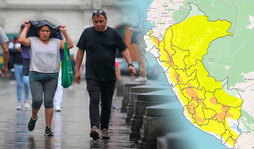 Regiones en alerta naranja por pronóstico de precipitaciones en Perú. Foto: Senamhi/Andina Regiones en alerta naranja por pronóstico de precipitaciones en Perú