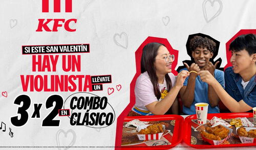Ven a KFC y accede a la promoción 3x2.