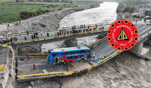 Las condiciones del río han cambiado, aumentando el riesgo de que se repita la erosión en el puente cercano. Foto: composición LR El puente al costado del que colapso tambien podría colapsar