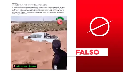 Video no muestra a un conductor cruzar el río La Rinconada en Arequipa y fallecer en el acto