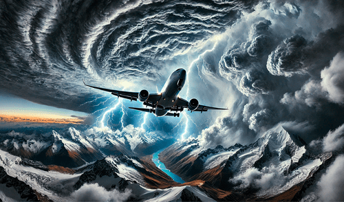 Las turbulencias son provocadas por la interacción del viento con la geografía montañosa. Foto: IA LR Las turbulencias son provocadas por la interacción del viento con la geografía montañosa.