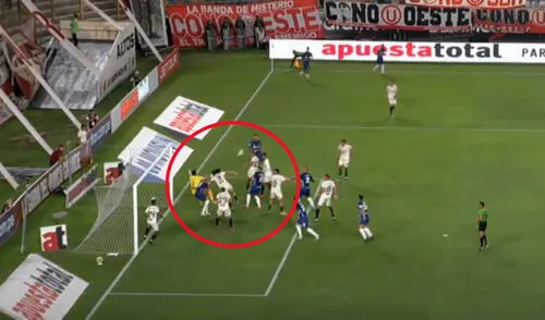 Juan Romagnoli marcó el empate parcial en el Universitario vs Cienciano tras una polémica acción. Foto: captura de YouTube/Conar