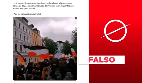 Video muestra manifestación neonazi en Alemania. Foto: composición LR/ captura de X. Video no muestra a alemanes marchando hacia hotel de migrantes