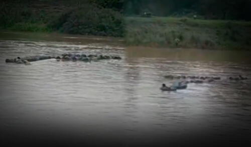 Se presume que una de las personas arrastradas por la corriente del río es un ciudadano peruano. Foto: Composición LR
