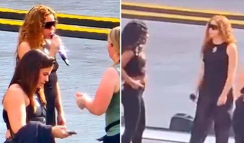 Shakira en su prueba de sonido