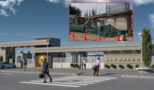 Siguen en marcha las obras del nuevo pórtico de la UNMSM.