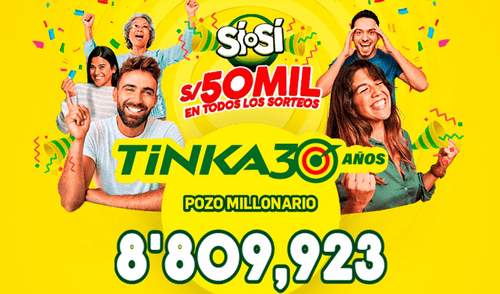 La Tinka sortea más de 8 millones de soles este miércoles 19 de febrero. Foto: La Tinka La Tinka