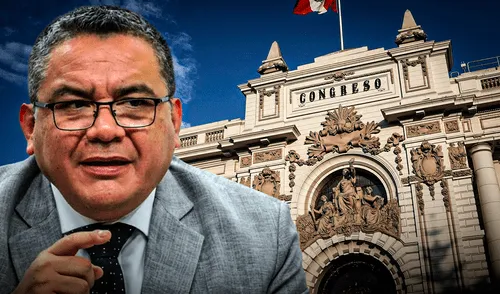 La gestión de Juan José Santiváñez es altamente criticada por su falta de resultados ante la lucha contra la criminalidad. Foto: Composición/LR Juan José Santiváñez, congreso, ministerio del interior