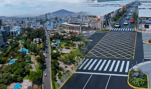 Las obras comprenden la instalación de 81.900 metros cuadrados de pistas. Foto: composición LR/MML Renovación de la avenida Petit Thours por la Municipalidad de Lima, Emape