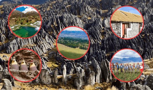 Los destinos seleccionados fueron Huancaya (Lima), Leimebamba (Amazonas), Maras (Cusco), Quinua (Ayacucho) y Sibayo (Arequipa). Foto: Composición LR Los destinos seleccionados fueron Huancaya (Lima), Leimebamba (Amazonas), Maras (Cusco), Quinua (Ayacucho) y Sibayo (Arequipa).