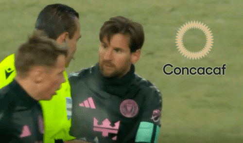 Lionel Messi anotó el único tanto del Inter Miami ante Kansas City. Foto: composición LR/ESPN/Concacaf Árbitro mexicano fue sancionado por pedirle autógrafo a Messi