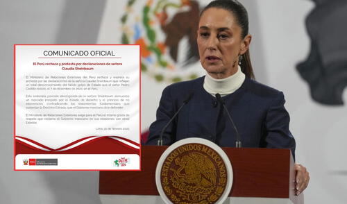 Cancillería rechazó declaraciones de la presidenta de México. Foto: composición LR Cancillería