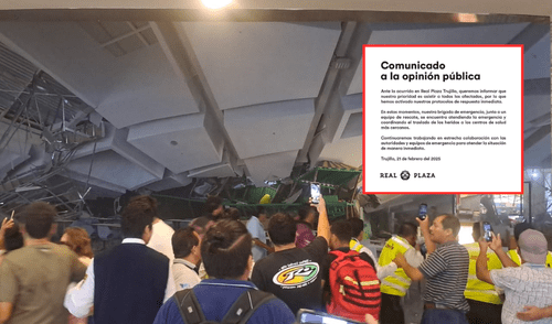 Real plaza se pronuncia tras el colapso del techo de su centro comercial en Trujillo.