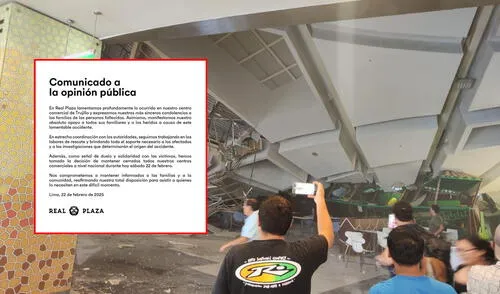 Ministros de Salud y Defensa llegaron al Real Plaza Trujillo ante el accidente registrado el 21 de febrero. Foto: composición LR/difusión/Real Plaza Real Plaza Trujillo.