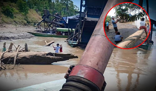 Expuestos. Los niños son llamados para que jueguen cerca a las dragas. A cambio sus padres reciben dinero de los mineros. Expuestos. Los niños son llamados para que jueguen cerca a las dragas. A cambio sus padres reciben dinero de los mineros.