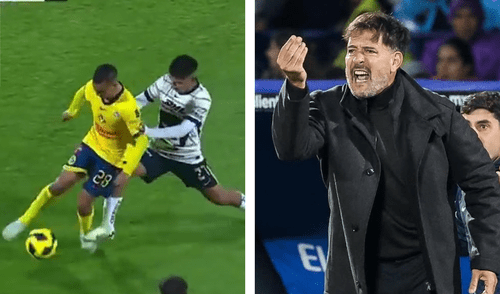 Piero Quispe no pudo terminar el partido con Pumas UNAM. Foto: composición LR/captura de TUDNMEX Piero Quispe fue expulsado en el Pumas vs América por la Liga MX