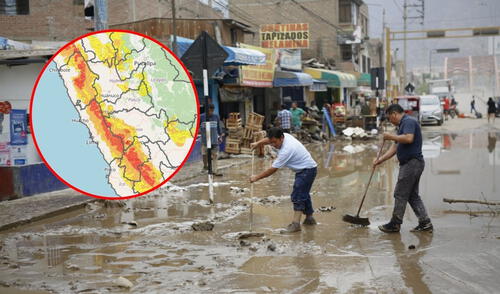 Senamhi advierte sobre huaicos y lluvias intensas en 15 regiones del país. Foto: composición LR. Alerta roja en Lima y 14 regiones del Perú por huaicos: Senamhi advierte activación de quebradas por fuertes lluvias