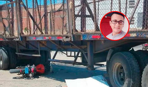 La motocicleta de la víctima quedó bajo el camión. Créditos: Difusión