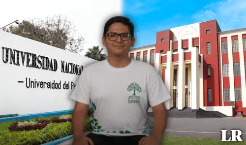 Joven logró su vacante a Medicina a la UNMSM al sexto intento. Foto: composición LR/UNMSM/UNI/Savia UNI, UNMSM