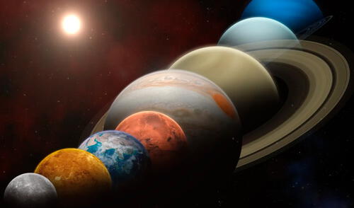 Alineación de planetas prevista para el 28 de febrero de 2025. Foto: Shutterstock Alineación de planetas prevista para el 28 de febrero de 2025.