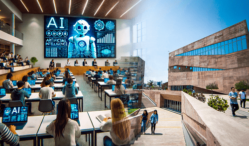 Cursos con IA en universidades deben ser incorporados para evitar que estudiantes estén en desventaja al ingresar al mercado laboral, según proyecto de ley. Foto: composición de Gerson Cardoso/La República/PUCP Inteligencia artificial en universidades