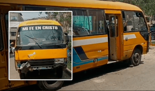 La principal hipótesis del accidente es una falla mecánica en la unidad informal. Foto: composición LR Cúster se despista en SJL: cinco pasajeros habrían saltado del vehículo en movimiento para salvar sus vidas