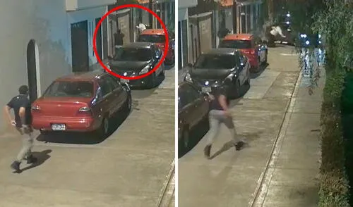 Cámaras de seguridad captan el preciso instante en que 3 sicarios asesinan de 15 disparos a pasajero de taxi en Surco