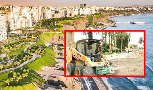 Las obras en el malecón de la Reserva y Armendariz finalizarían el 28 de marzo. Foto: composición LR/MML obras en el malecón de la reserva y Armendáriz