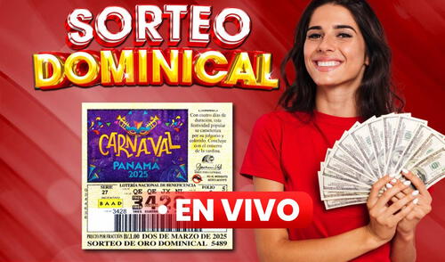 El Sorteo Dominical 5489 adelantó su fecha para el 1 de marzo debido al Carnaval en Panamá, confirmó la Lotería Nacional de Beneficencia