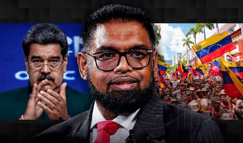 Guyana denuncia la presencia de un buque militar de Venezuela en aguas del Esequibo, territorio en disputa por la explotación de recursos naturales. Foto: composición LR/AFP Guyana denuncia la presencia de un buque militar de Venezuela en aguas del Esequibo, territorio en disputa por la explotación de recursos naturales.