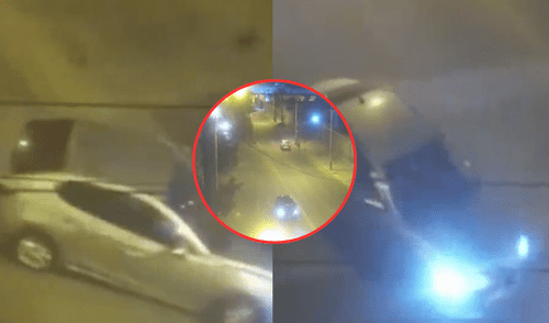 Auto intento girar y termino chocando contra motocicleta. Foto: Difusión Accidente el agustino