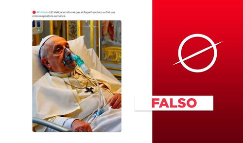 El papa se encuentra internado, pero la gráfica no es verídica. Foto: captura de X X