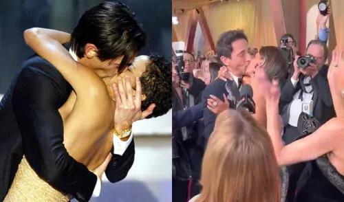 Halle Berry besó apasionadamente a Adrien Brody, recreando la imagen de los Oscar 2003.
