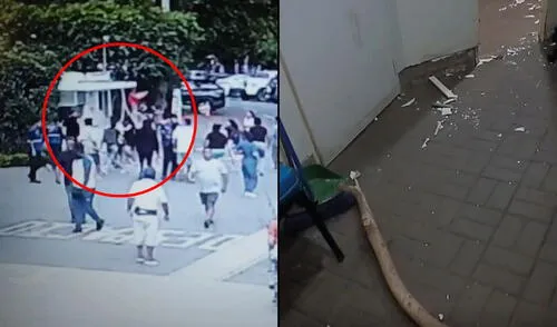 Vendedores ambulantes irrumpen violentamente en el Parque de las Aguas de Lima.