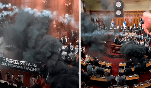 La oposición exige un gobierno de transición y nuevas elecciones, mientras que se lanzaron bombas de humo. Foto: composición LR/X Redes Sociales