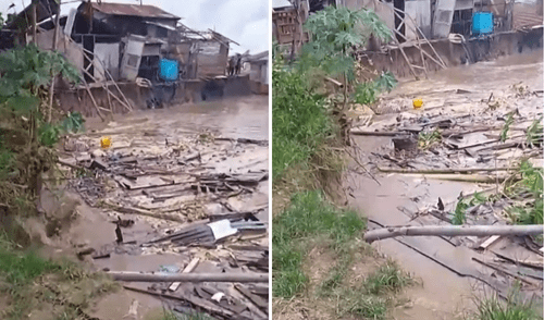 Cientos de casas terminaron destruidas por incremento del río Ucayali. Foto: Canal N río Ucayali