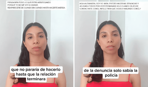 "Esto es realmente desgastante y ya no tengo paz ni en mi entorno", declaró la joven en un video difundido en redes sociales. Foto: composición LR/Instagram “No quiero ser una víctima más de feminicidio”: joven peruana denuncia acoso y abandono de las autoridades