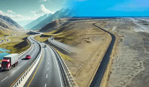 Avance de la carretera Canta-Huayllay, mapa