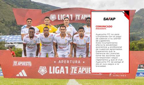 Ayacucho FC es denunciado por Safap tras falta de pagos a sus jugadores