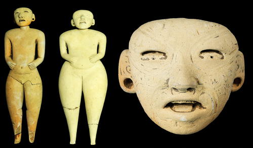 Los arqueólogos quedaron sorprendidos con las figuras, cuya expresión cambia según el ángulo en que se miren. Foto: Antiquity Publications Arqueólogos descubrieron en El Salvador unas figuras, cuya expresión cambia según el ángulo en que se miren.