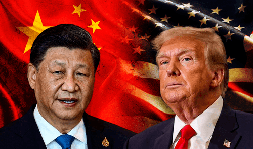 El aumento del gasto militar en China refleja su determinación de proteger la soberanía nacional en medio de crecientes tensiones con Estados Unidos sobre Taiwán y el Mar de China Meridional. Foto: composición LR/AFP. China desafía a Estados Unidos con amenaza de “cualquier tipo de guerra” ante nuevos aranceles